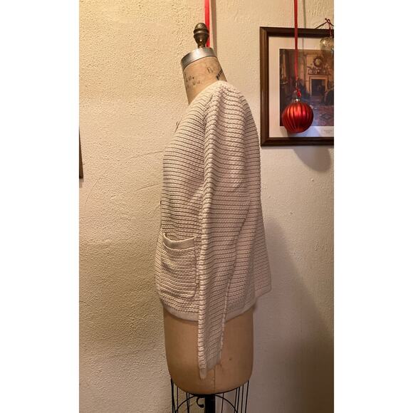 MEROKEETY Button Down Sweater Cardigan with Pockets Cream NWT Size XL - Picture 5 of 9